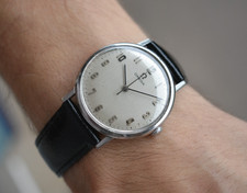 1966 Vintage Omega Mehanical Men's Numerals Dress Watch Steel Rare