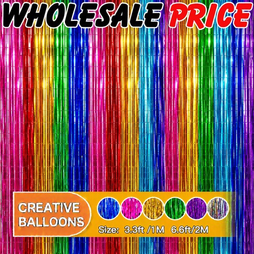 Foil fringe curtain party - curtain,