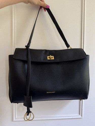 Belle bloom black leather - &,