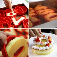 4/6/10 inch Silicone Number Mould Birthday Cake Baking Tin Mould 0-9 set
