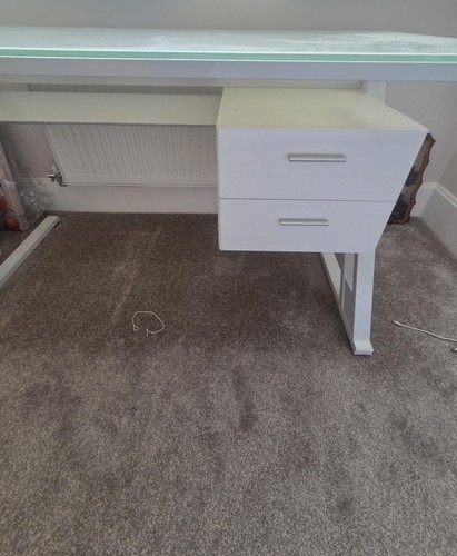 Contemporary white glass top - white,