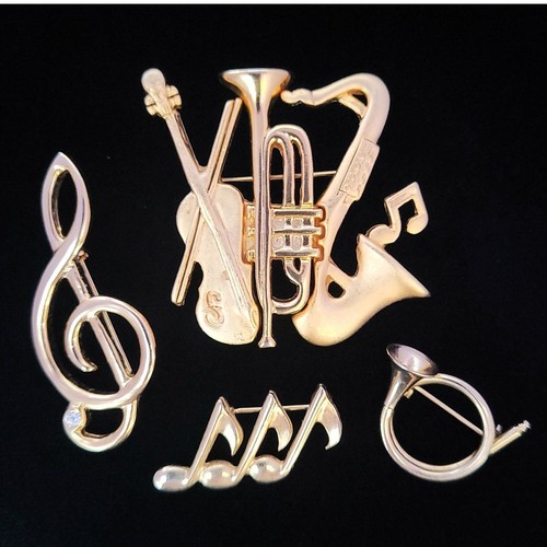 Lot musical brooches gold - lot,