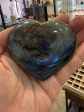 LABRADORITE Carved Heart Palm