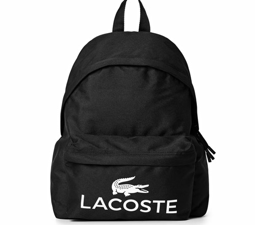 Lacoste unisex black daypack - black,