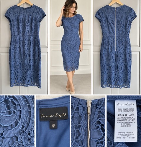 Phase eight blue lace midi - lace,