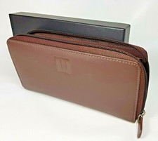 Designer Ladies Genuine Leather Wallet Purse Clutch RFID Zipped Box Brown HideZ