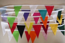 Multi coloured  MINI Fabric Bunting Party  Bedroom  Decoration 5mt  =  30 flags