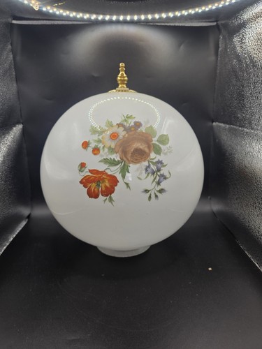 Vintage white milk glass globe - glass,