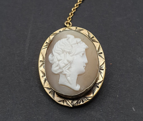 Victorian shell cameo brooch - victorian,