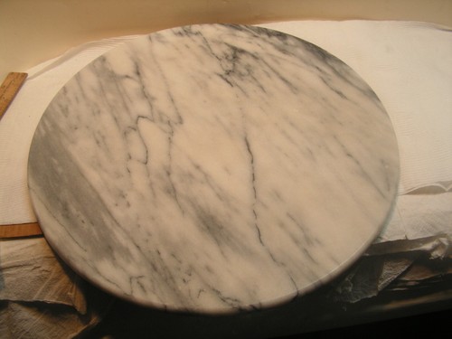 Vintage brass base and - and, marble