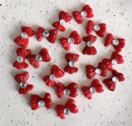 20pcs red resin - 3d, nail