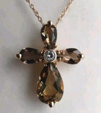 New 14ct Gold Diamond Cross