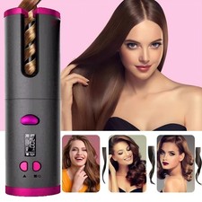 Cordless Curling Iron,LCD Automatic Hair Curler,Portable USB Rechargeable UK
