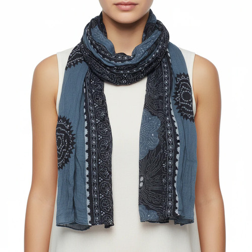 Navy blue bandhani - navy,