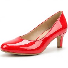 LADIES WOMENS LOW KITTEN HEEL