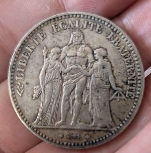 1875 silver five franc - 1875,