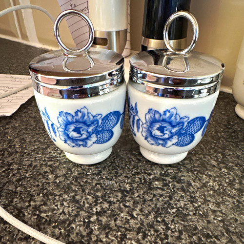 Floral blue white - blue, &