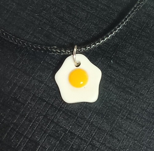 Fried egg pendant necklace - egg,
