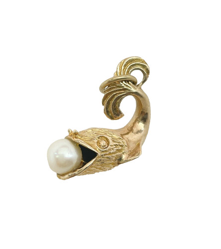 Vintage 9ct gold dolphin - gold,
