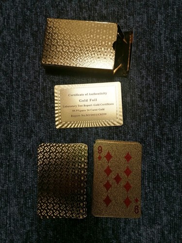 Gold foil playing cards deck - gold,