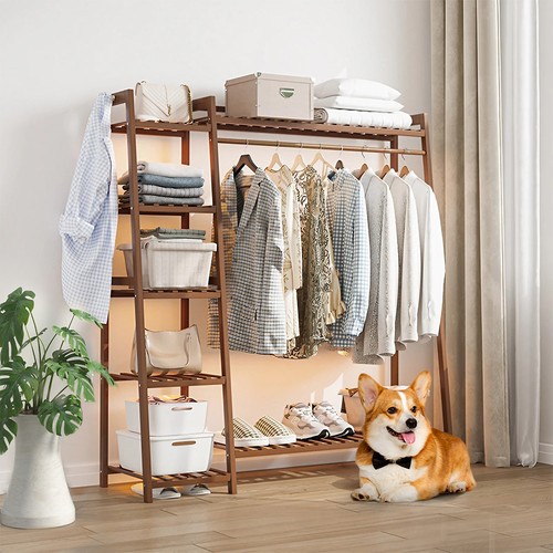 Bamboo open wardrobe - bamboo, clothes