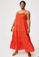 Square Neck Lace Inset Maxi
