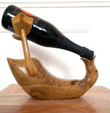 Drunken Duck Wine | Champagne Single Bottle Holder | Rustic Wood | Novelty | Fun