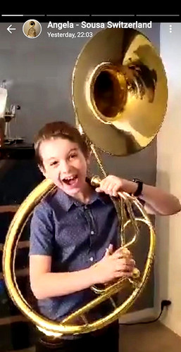 Sousaphone bell made of - sousaphone,