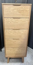 John Lewis Bow Tallboy Chest Of Drawers, Oak RRP549