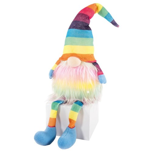 Sitting rainbow gnome 50cm - rainbow,