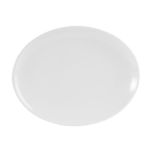 Oval white plate - white,