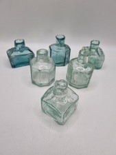 6 Vintage Glass Ink Bottles