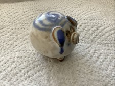 A Rustic Glazed Solid Stoneware Pig Ornament,  88 grams, Just 40mm long