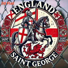 St George & the Dragon Wall Plaque Aluminium Flag Of England Free P&P........