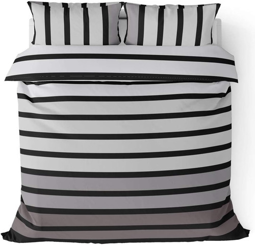 Soho black stripe duvet cover - stripe,