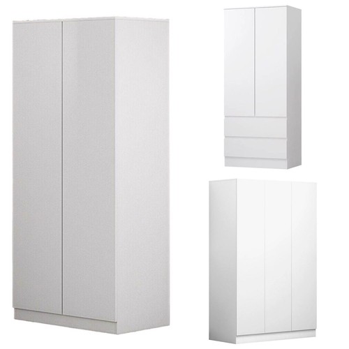 Wardrobe matt white - white, 2/3