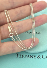 Tiffany & Co. 1.2 mm Bead Beaded Long 30" Sterling Silver Chain Necklace
