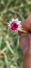 18ct gold Natural Ruby and diamond ring