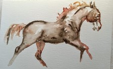 Horse art original watercolor