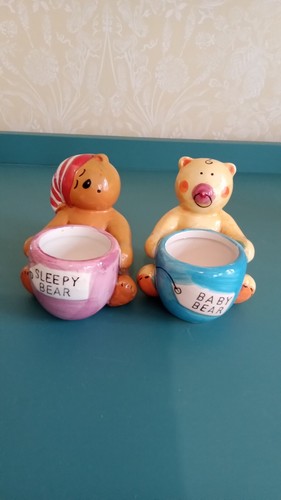 Two egg cups teddy bear - bear, style