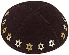 Black gold star suede - star,