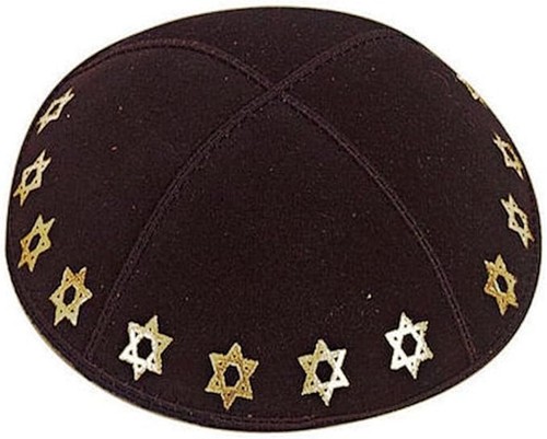 Black gold star - gold, suede