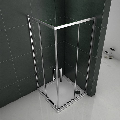 Corner entry shower - entry,