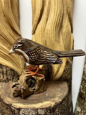 Carved Wooden Garden Bird