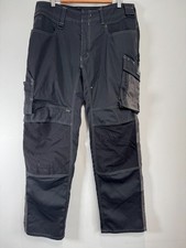 Mascot Unique Work Trousers Mens W36.5 Black Grey Knee Pad Cargo Pockets Cordura