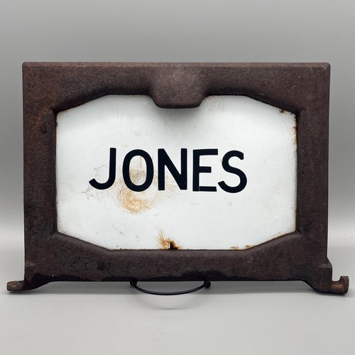 Antique cast iron sign holder - sign,