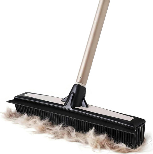 Rubber broom with - with, built-in