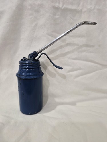 Vintage hand pump oiler blue - vintage,