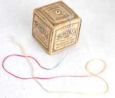 vintage CLARK'S 100g artificial silk  DISPENSER ball of rainbow thread