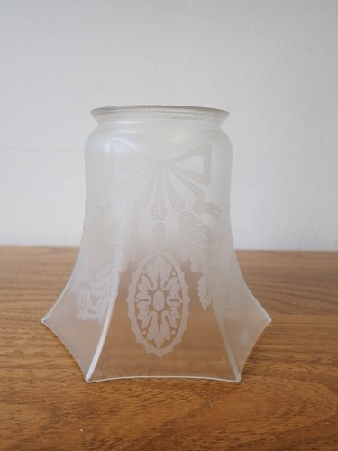 Vintage etched clear - , glass